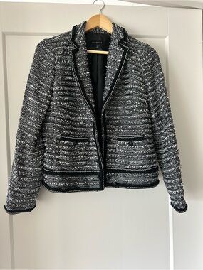 Talbots Black and White Tweed Blazer